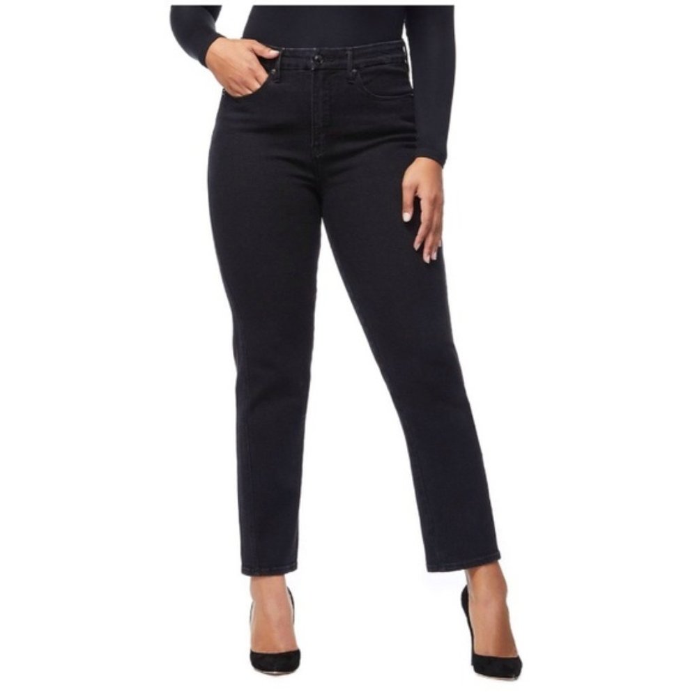 Good American Good Straight Twisted Seam Straight Leg Jeans